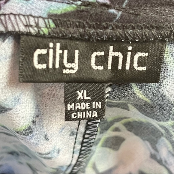 City Chic Kimono Duster size xl Forest Print - Picture 12 of 13